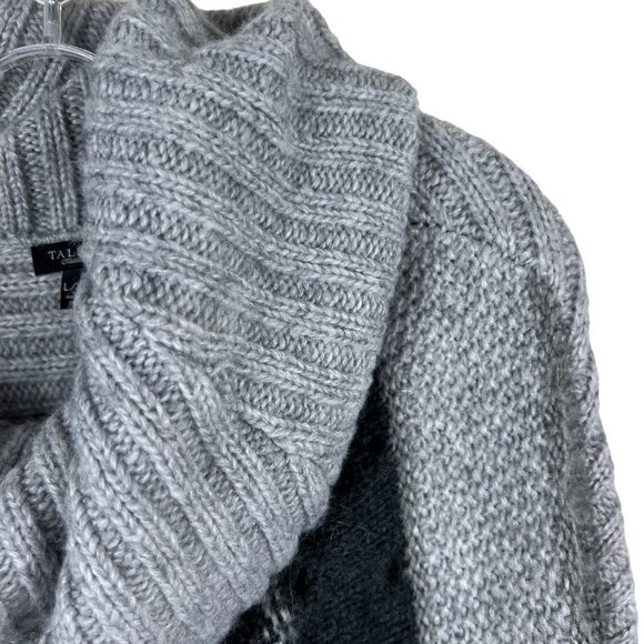 TALBOTS Wool Belnd Grey Cowl Neck Ponch Size L/XL - Picture 2 of 11